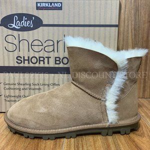 KIRKLAND SIGNATURE Women's Genuine Sheepskin Shearling Short Wedge Boots